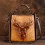 Women Retro Reindeer Design Top-handle Shoulder Bag