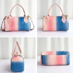 Women Fashion Gradient Color Crocodile Pattern Crossbody Bag - Image 6