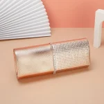 Women Fashion Patchwork Rhinestone Decoration Evening Bag