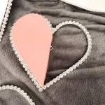 Women Fashion Rhinestone Decorative Heart Handle Evening Bag - Image 2