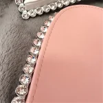 Women Fashion Rhinestone Decorative Heart Handle Evening Bag - Image 3