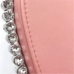 Women Fashion Rhinestone Decorative Heart Handle Evening Bag - Image 4