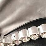 Women Fashion Rhinestone Decorative Heart Handle Evening Bag - Image 8