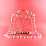 Women Fashion Transprent Ice Crack Chain Acrylic Evening Bag - Image 2