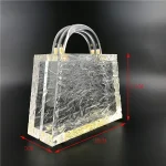 Women Fashion Transprent Ice Crack Chain Acrylic Evening Bag - Image 5