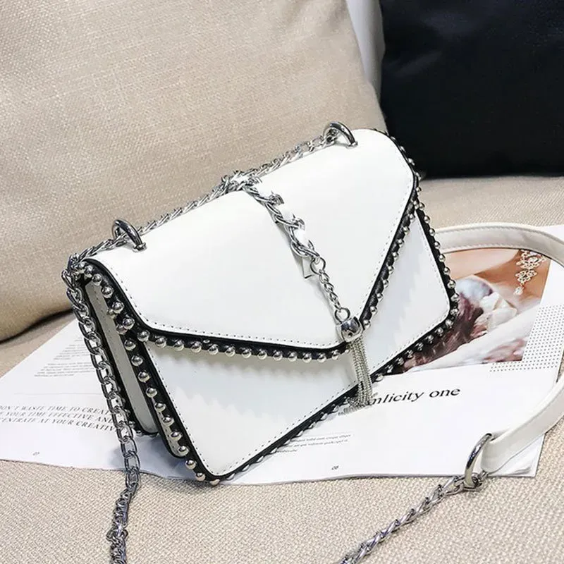 ALYX06732_117170.webp Women Fashion Metal Chain Rivet Design Crossbody Bag - Image 1