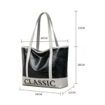 Women Leisure Letter Print Block Color Tote Bag - Image 3