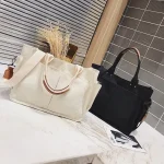 Women Casual Multi Pocket Design Solid Color Shoulder Handle Bag - Image 4