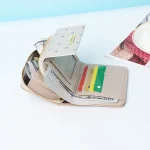 Women Basic Flower Pattern Buckle Zipper Design PU Wallet - Image 3