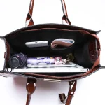Women Vintage Zipper Design Crocodile Pattern Large Capacity PU Handle Bag - Image 6
