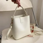 Women Simple Solid Color Bucket Crossbody Bag - Image 7