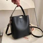 Women Simple Solid Color Bucket Crossbody Bag - Image 8