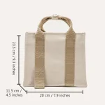 Women Casual Basic Letter Embroidery Design Large Capacity Canvas Tote - Image 5