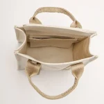 Women Casual Basic Letter Embroidery Design Large Capacity Canvas Tote - Image 6