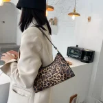 Women Chic Zipper Design Zebra Leopard Cow Pattern PU Underarm Bag - Image 4