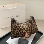 Women Chic Zipper Design Zebra Leopard Cow Pattern PU Underarm Bag - Image 8