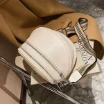 Women Fashion Double Layer Zipper Design Wide Straps Solid Color PU Chest Bag - Image 4