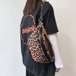 Women Fashion Zipper Design Leopard Pattern PU Chest Bag - Image 3