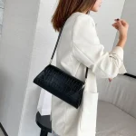 Women Fashion Flap Magnetic Buckle Design Crocodile Pattern PU Shoulder Bag - Image 5