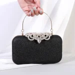 Women Vintage Crown Rhinestone Decorative Buckle Design Evening Bag - Image 2