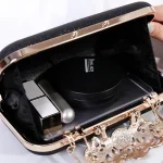 Women Vintage Crown Rhinestone Decorative Buckle Design Evening Bag - Image 4