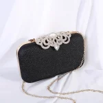 Women Vintage Crown Rhinestone Decorative Buckle Design Evening Bag - Image 5
