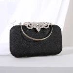 Women Vintage Crown Rhinestone Decorative Buckle Design Evening Bag - Image 7
