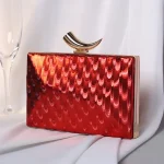 Women Fashion Horns Decorative Buckle Design Square Evening Bag - Image 6