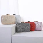 Women Fashion Sparkling Buckle Design Square Evening Bag - Image 2