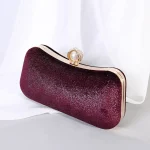 Women Vintage Chic Pearl Rhinestone Embellished Velvet Evening Bag - Image 3