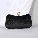 Women Vintage Chic Pearl Rhinestone Embellished Velvet Evening Bag - Image 8