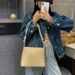 Women Fashion Basic Diamond Stitching Large Capacity Square PU Shoulder Bag - Image 4