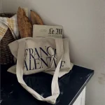 Fashion Women Simple Letter Valentine Large-Capacity Canvas Tote Bag - Image 2