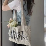 Fashion Women Simple Letter Valentine Large-Capacity Canvas Tote Bag - Image 3