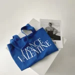 Fashion Women Simple Letter Valentine Large-Capacity Canvas Tote Bag - Image 4