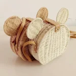 Women Fashion Simple Solid Color One Shoulder Woven Bag