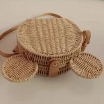 Women Fashion Simple Solid Color One Shoulder Woven Bag - Image 7