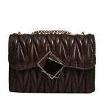 Fashion Solid Color Pleated Creasing Shoulder Bag - Image 8