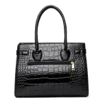 3 In 1 Women Fashion Crocodile Embossed Tote Bag Three Piece Set - Image 4