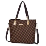 6 In 1 Women Fashion Large-Capacity Plaid Printed Shoulder Bag Wallet Set - Image 3