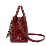 3 In 1 Women Fashion Crocodile Solid PU Tote Bag Three-Piece Set - Image 3