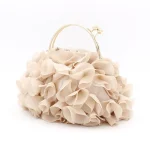 Women'S Fashion Double Layer Floral Design Solid Color Dinner Bag