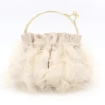 Women'S Fashion Double Layer Floral Design Solid Color Dinner Bag - Image 4