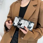 Women'S Fashion Ethnic Style Elephant Print Pu Leather Multi-Card Coin Purse - Image 3