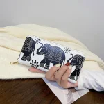 Women'S Fashion Ethnic Style Elephant Print Pu Leather Multi-Card Coin Purse - Image 6