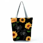Women'S Lazy Sunflower Print One Shoulder Shopping Bag - Image 7