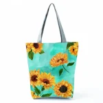 Women'S Lazy Sunflower Print One Shoulder Shopping Bag - Image 8