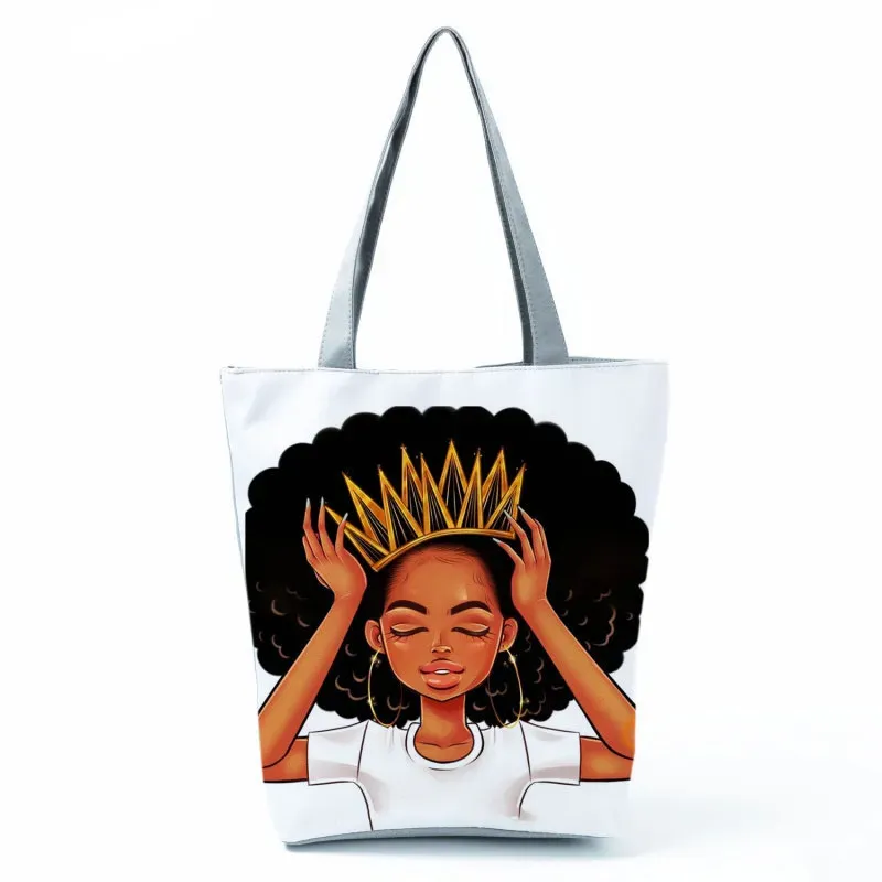 T1035F65F2_114796.webp Women'S Cool Girl Print One Shoulder Shopping Bag - Image 1