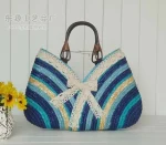 Women Fashion Multicolor Wheat Straw Machine Woven Tote Bag - Image 5