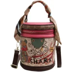 Women Fashion Bear Doodle Cylinder Bag - Image 5